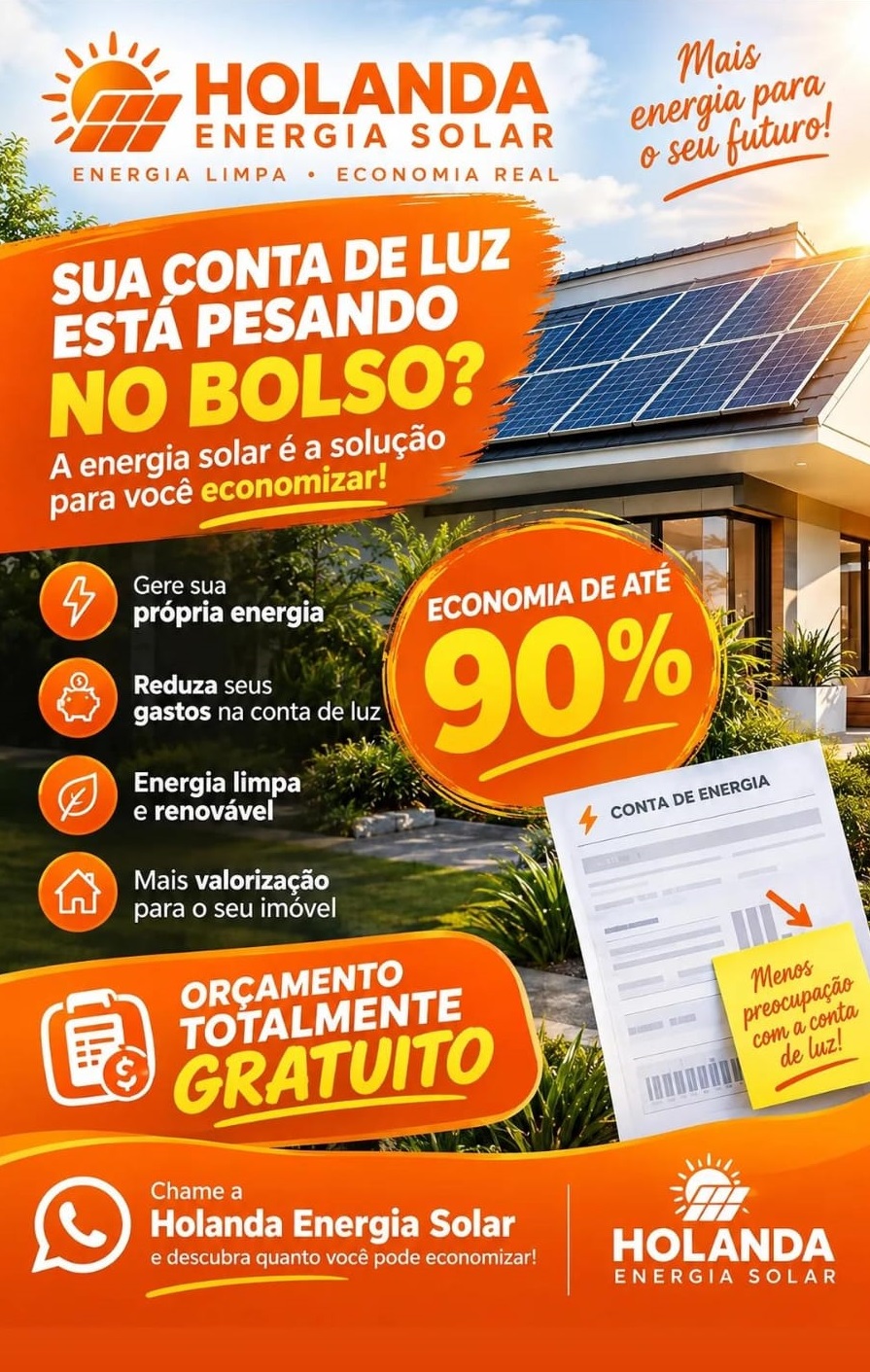 Painéis solares fotovoltaicos para economia de energia - Holanda Energia Solar, Praia Grande
