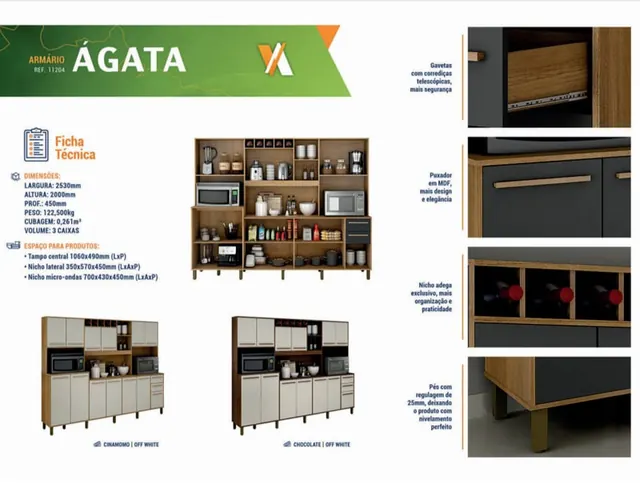 Armário de cozinha Ágata - Holanda Móveis, Praia Grande