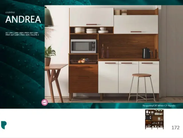 Cozinha compacta Andrea - Holanda Móveis, Praia Grande