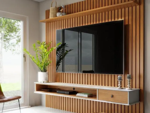 Painel ripado para TV - Holanda Móveis, Praia Grande