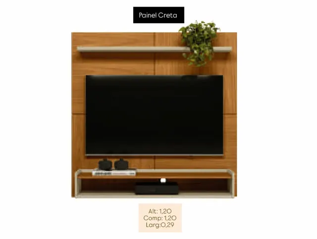 Painel para TV Creta com rack - Holanda Móveis, Praia Grande