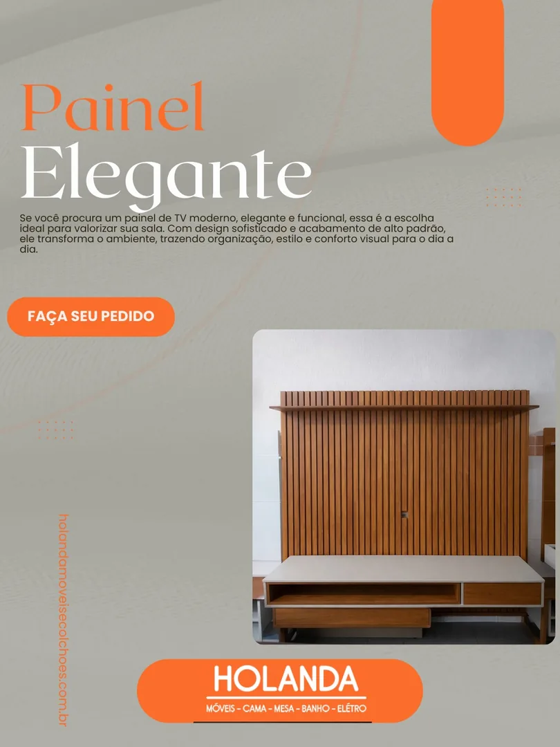 Oferta da semana: painel elegante para TV - Holanda Móveis, Praia Grande