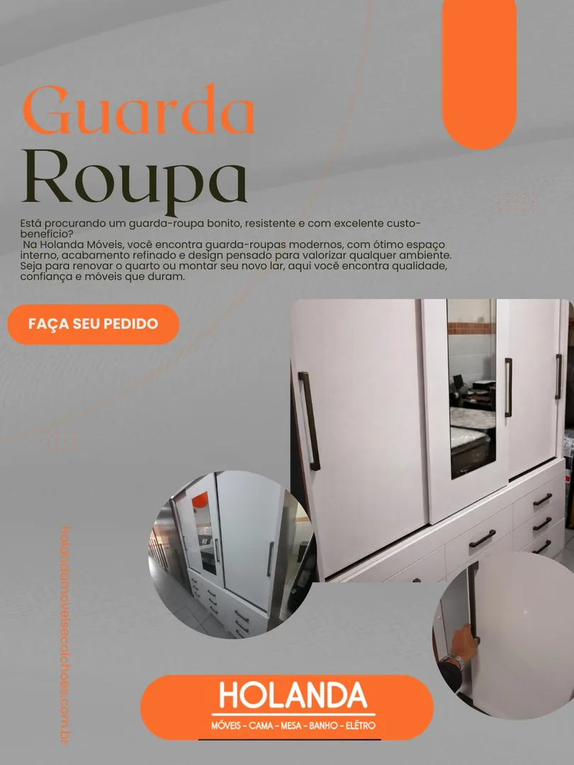 Oferta da semana: guarda-roupa com gavetas - Holanda Móveis, Praia Grande